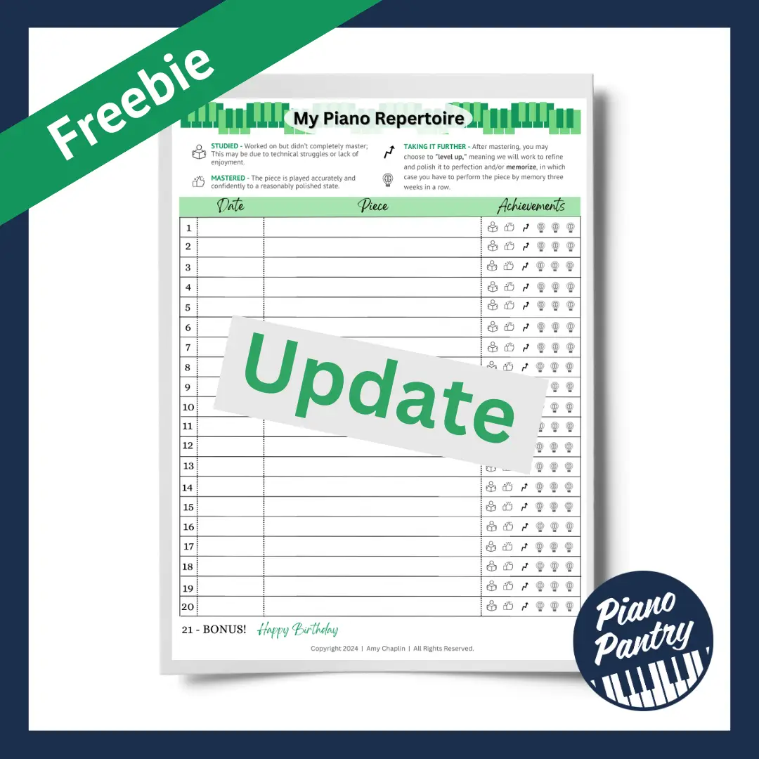 My Piano Repertoire Tracking Sheet [Update]